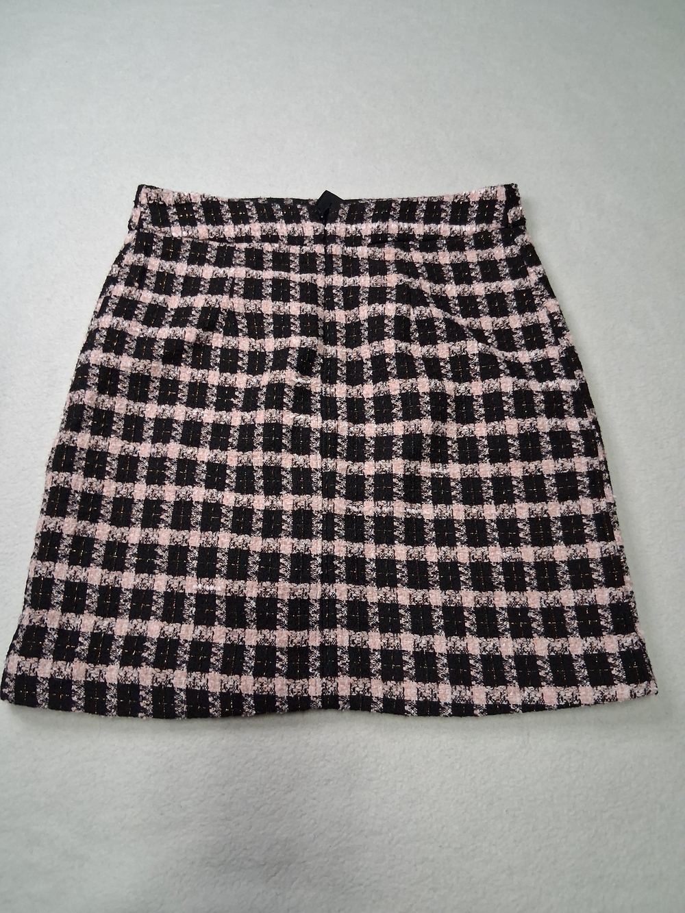 Checked Bouclé Mini Skirt in Pink and Black - Picture 7 of 8